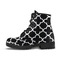 Combat Boots-Black and White Series 127 Vegan Leather