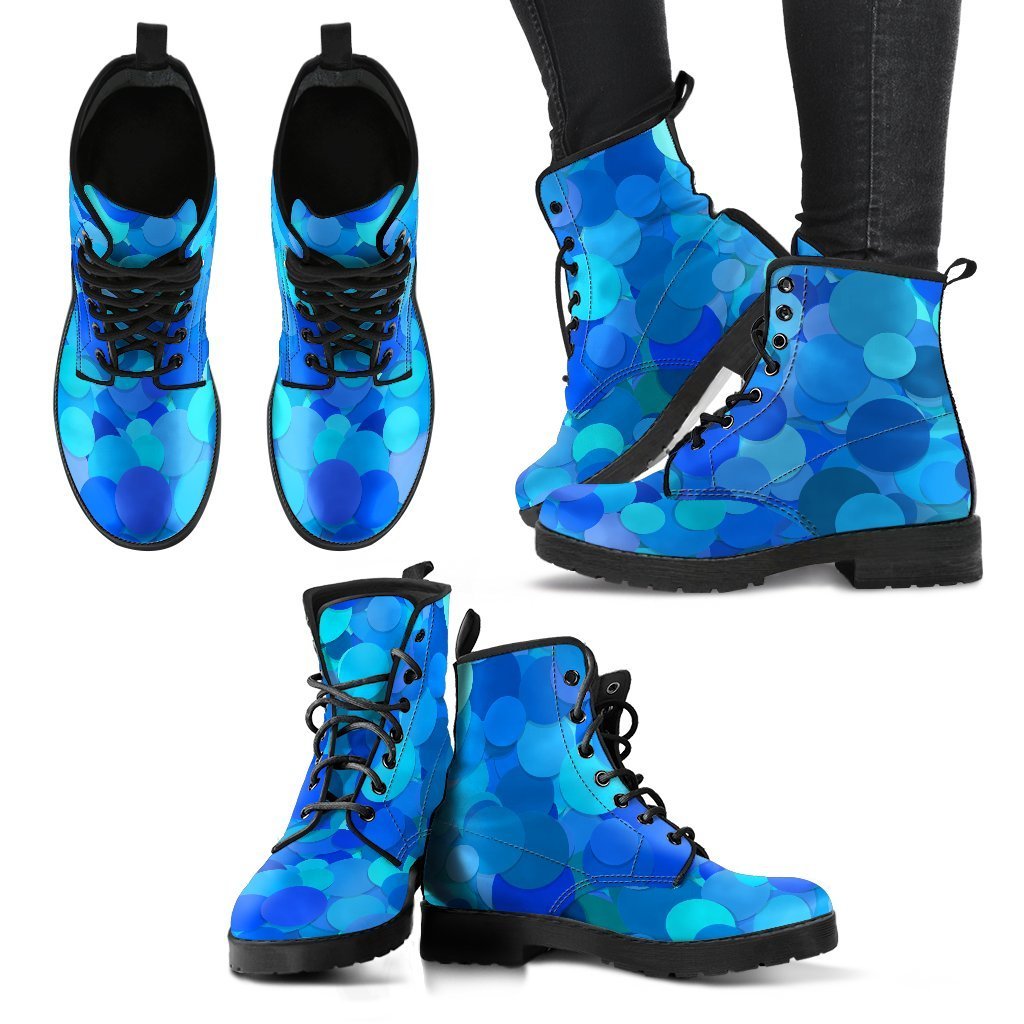 Combat Boots - Blues | Boho Shoes Handmade Lace Up Boots