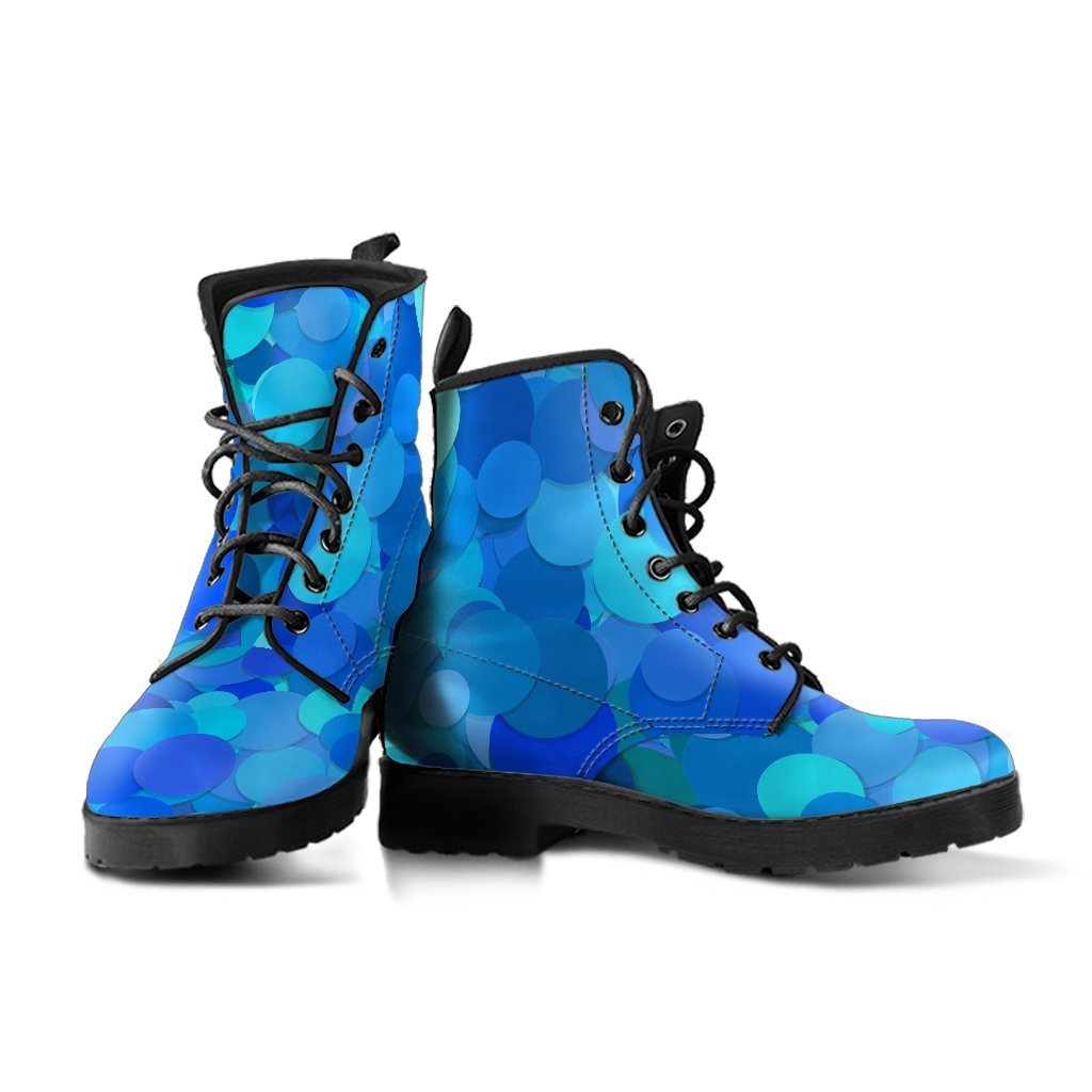Combat Boots - Blues | Boho Shoes Handmade Lace Up Boots