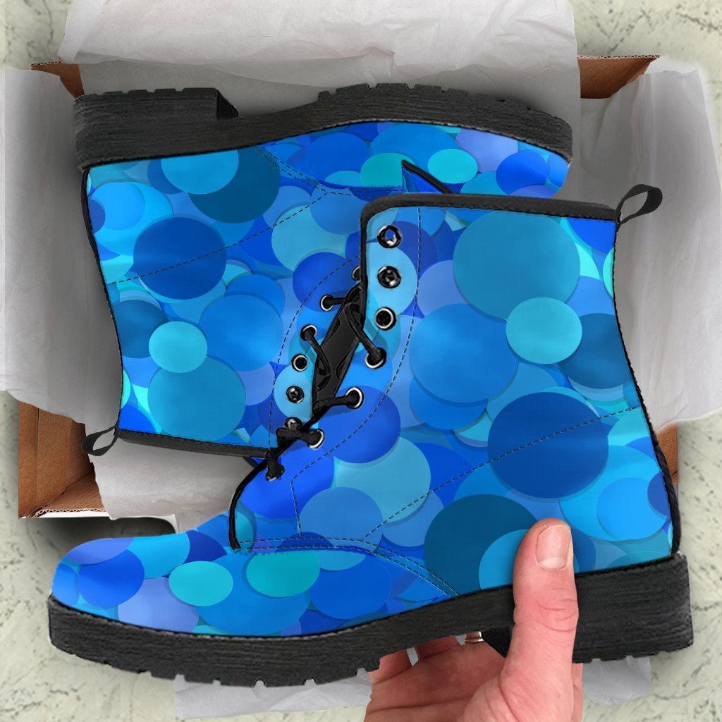 Combat Boots - Blues | Boho Shoes Handmade Lace Up Boots