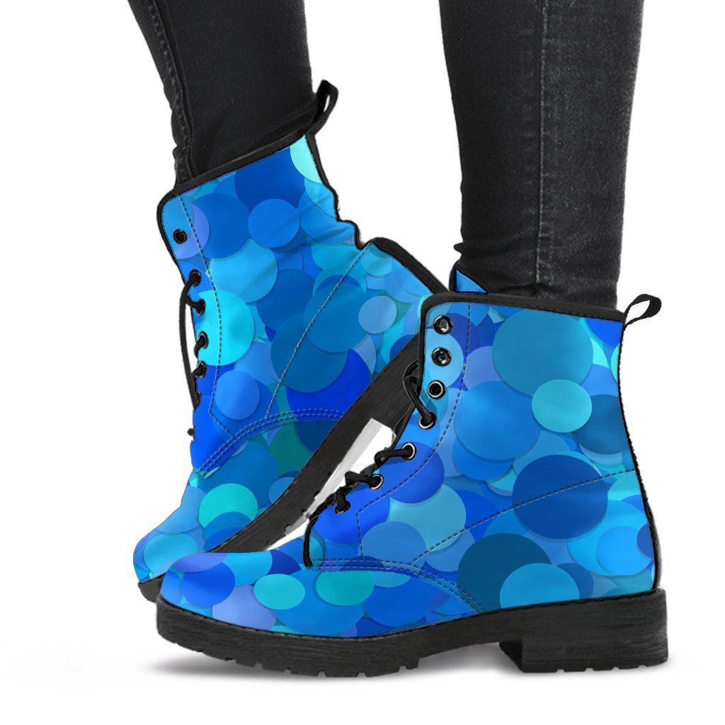 Combat Boots - Blues | Boho Shoes Handmade Lace Up Boots