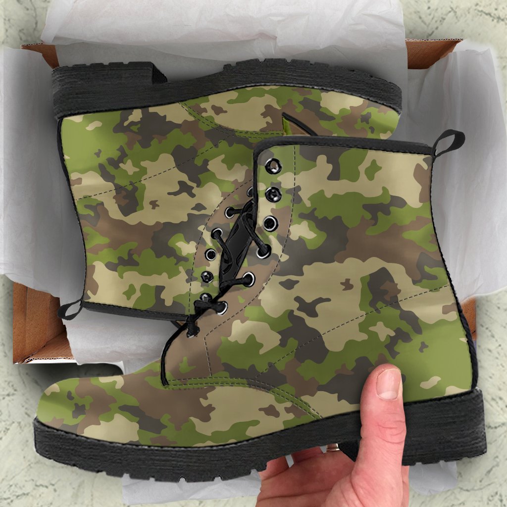 Combat Boots - Camouflage Boots | Boho Shoes Handmade Lace 