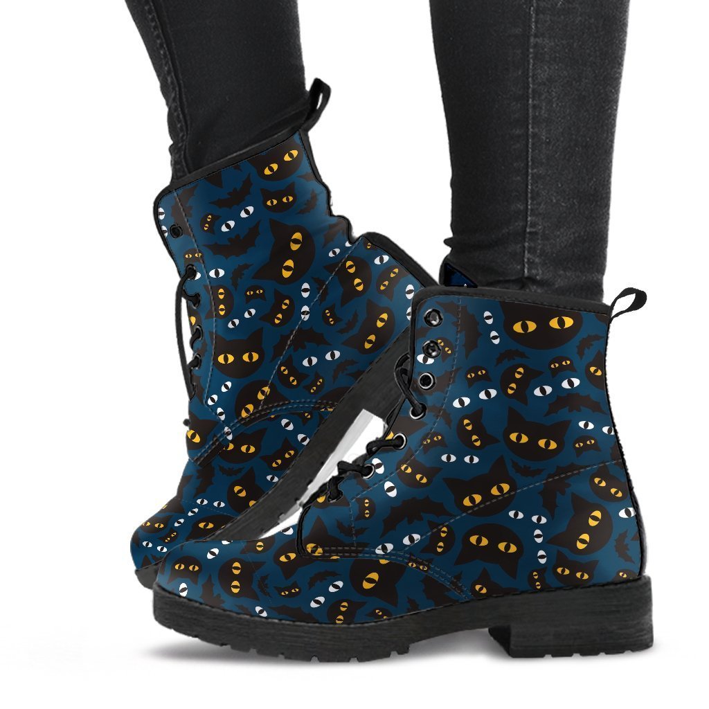 Combat Boots - Cat Eyes | Women’s Boots Vegan Leather Lace 
