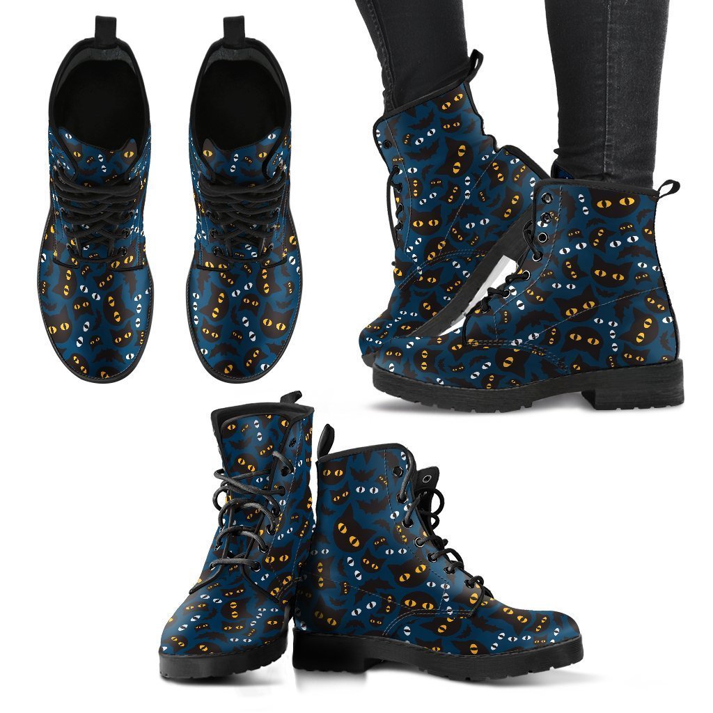 Combat Boots - Cat Eyes | Women’s Boots Vegan Leather Lace 
