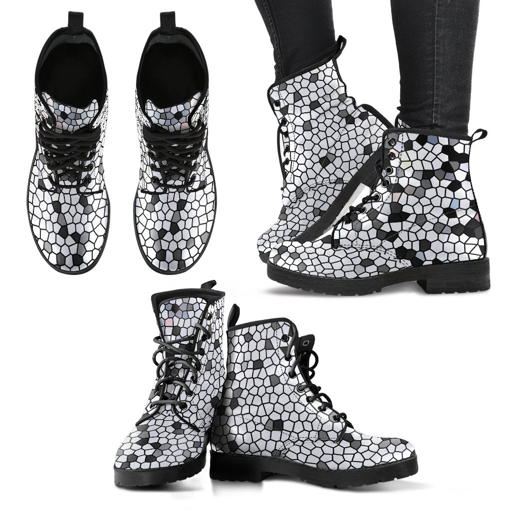 Combat Boots - Classic Mosaic | Boho Shoes Handmade Lace Up 