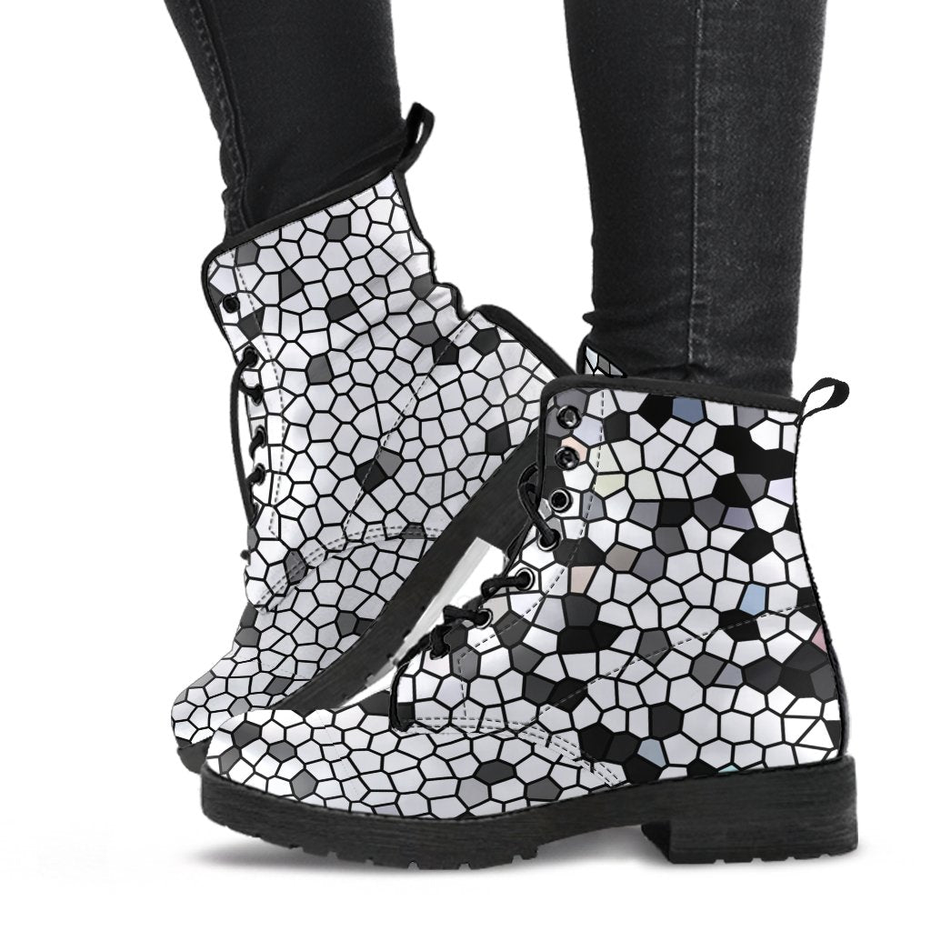 Combat Boots - Classic Mosaic | Boho Shoes Handmade Lace Up 