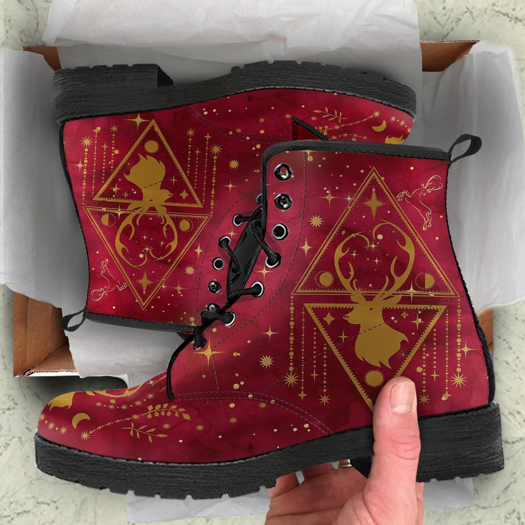 Combat Boots - Deer Celestial #101 Custom Shoes Women’s