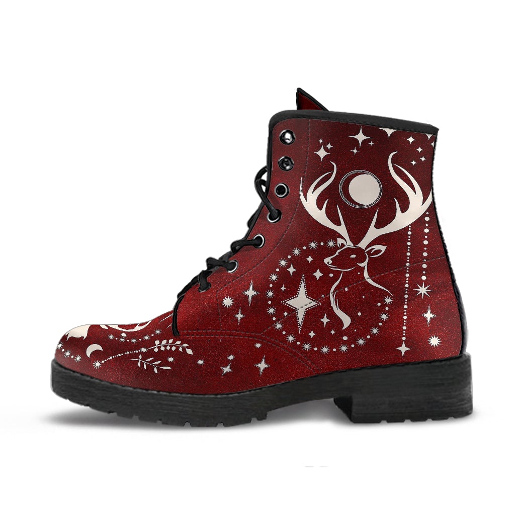Combat Boots - Deer Celestial #102 Custom Shoes Women’s