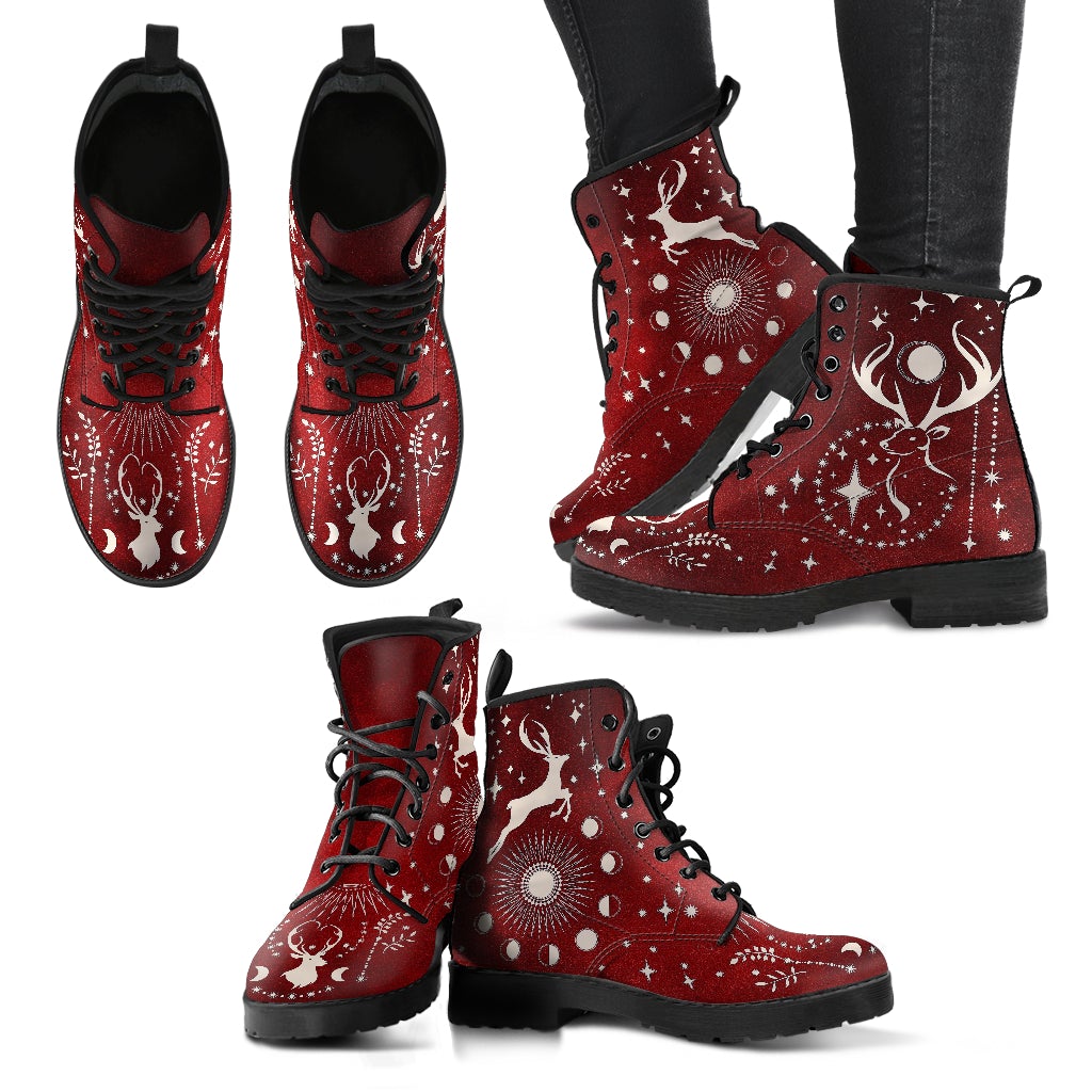Combat Boots - Deer Celestial #102 Custom Shoes Women’s