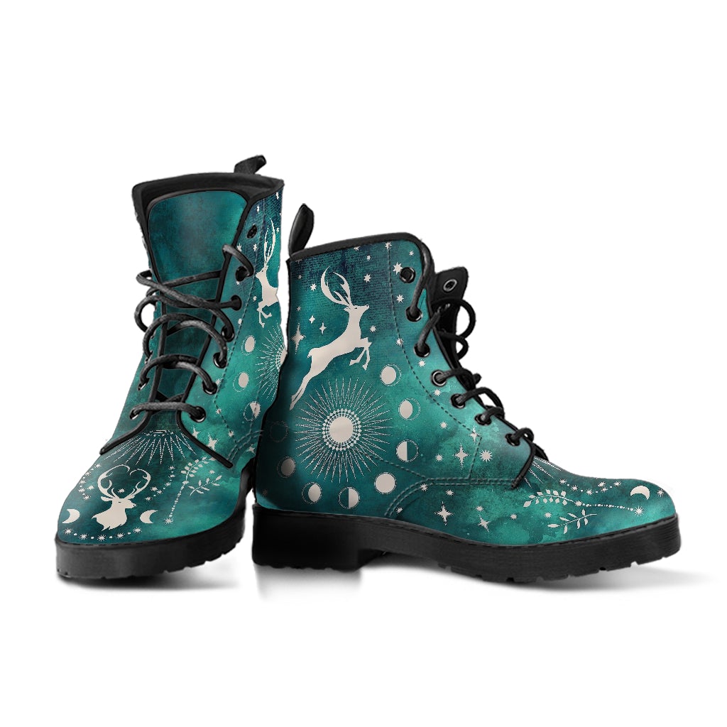 Combat Boots - Deer Celestial #103 Custom Shoes Women’s