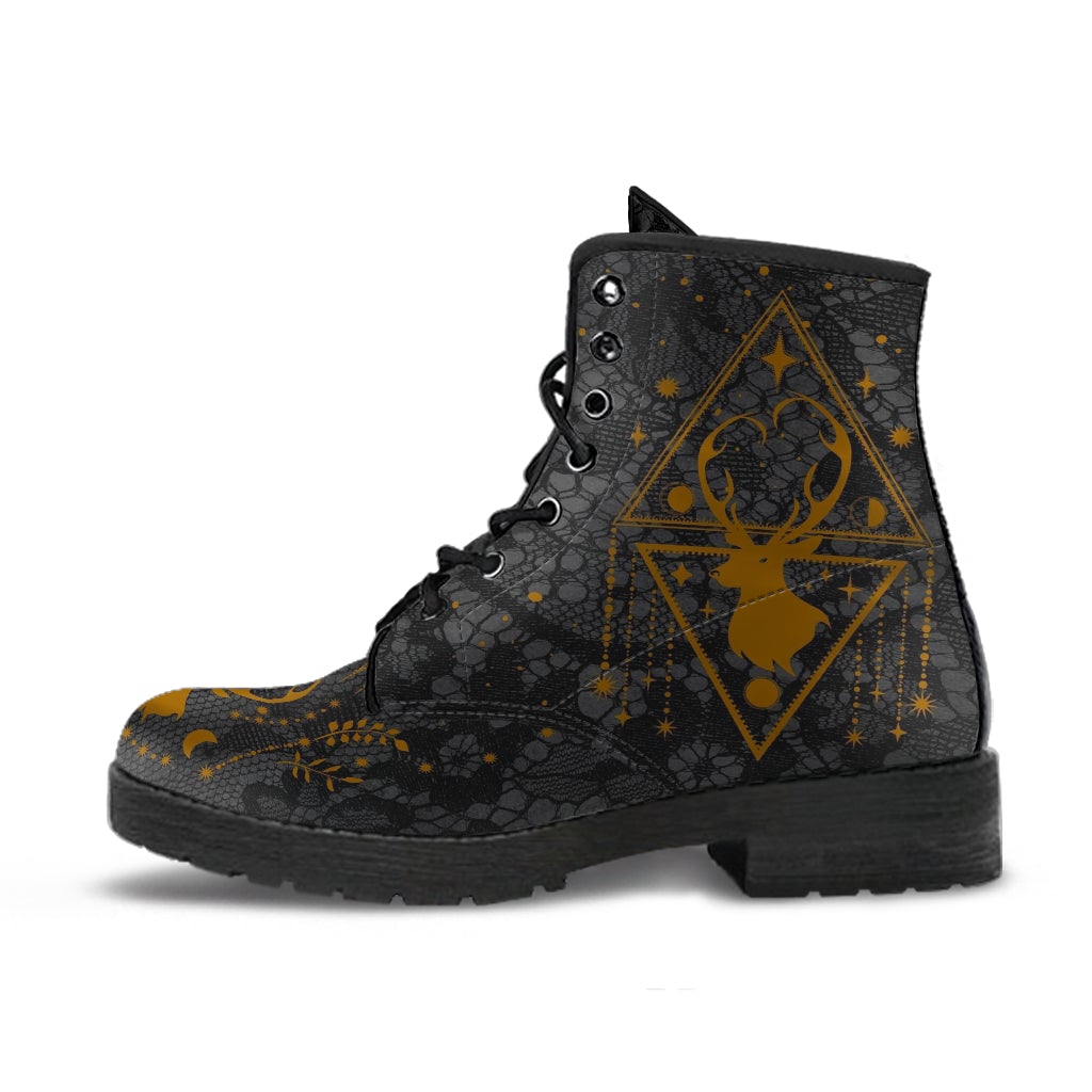 Combat Boots - Deer Celestial #104 Custom Shoes Women’s