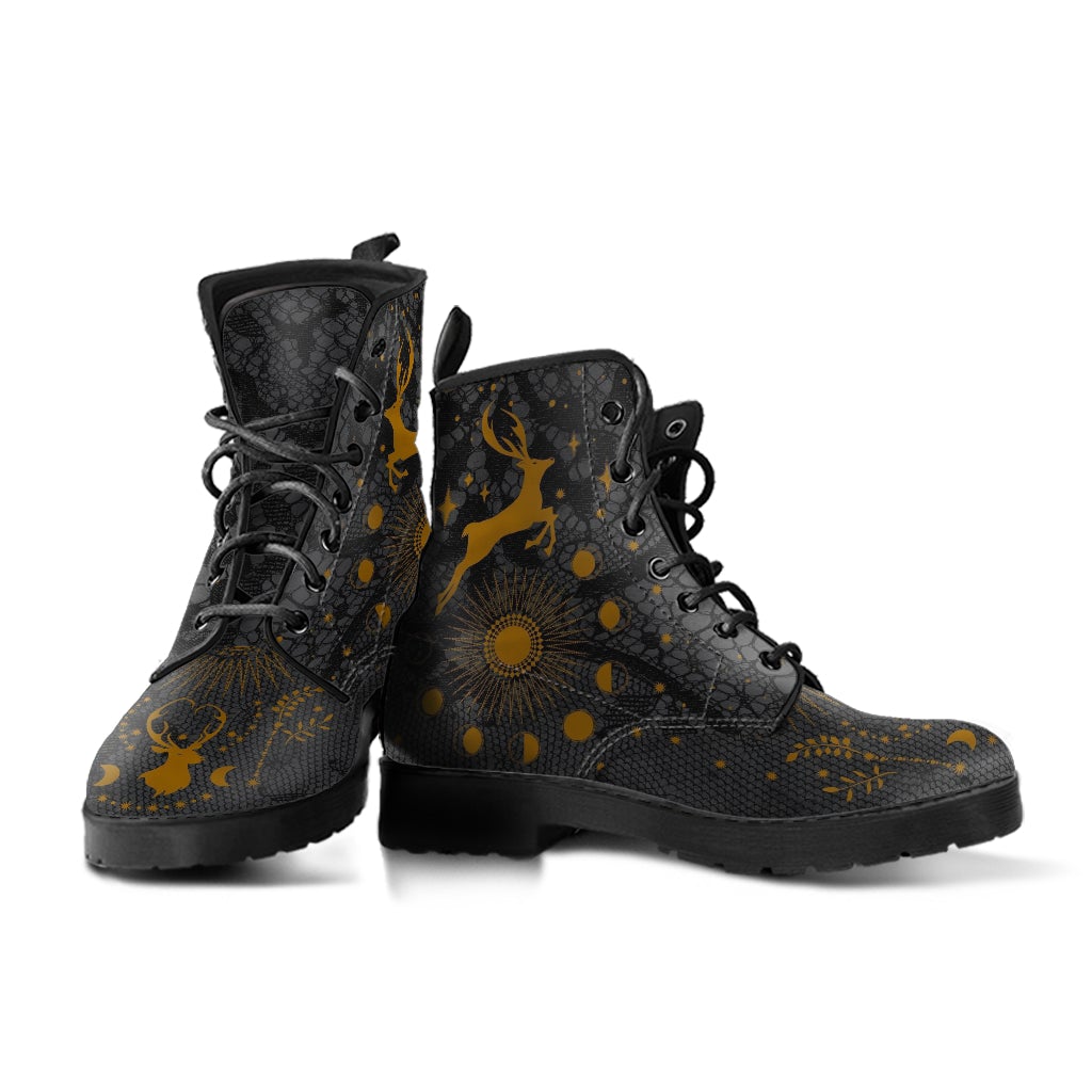 Combat Boots - Deer Celestial #104 Custom Shoes Women’s