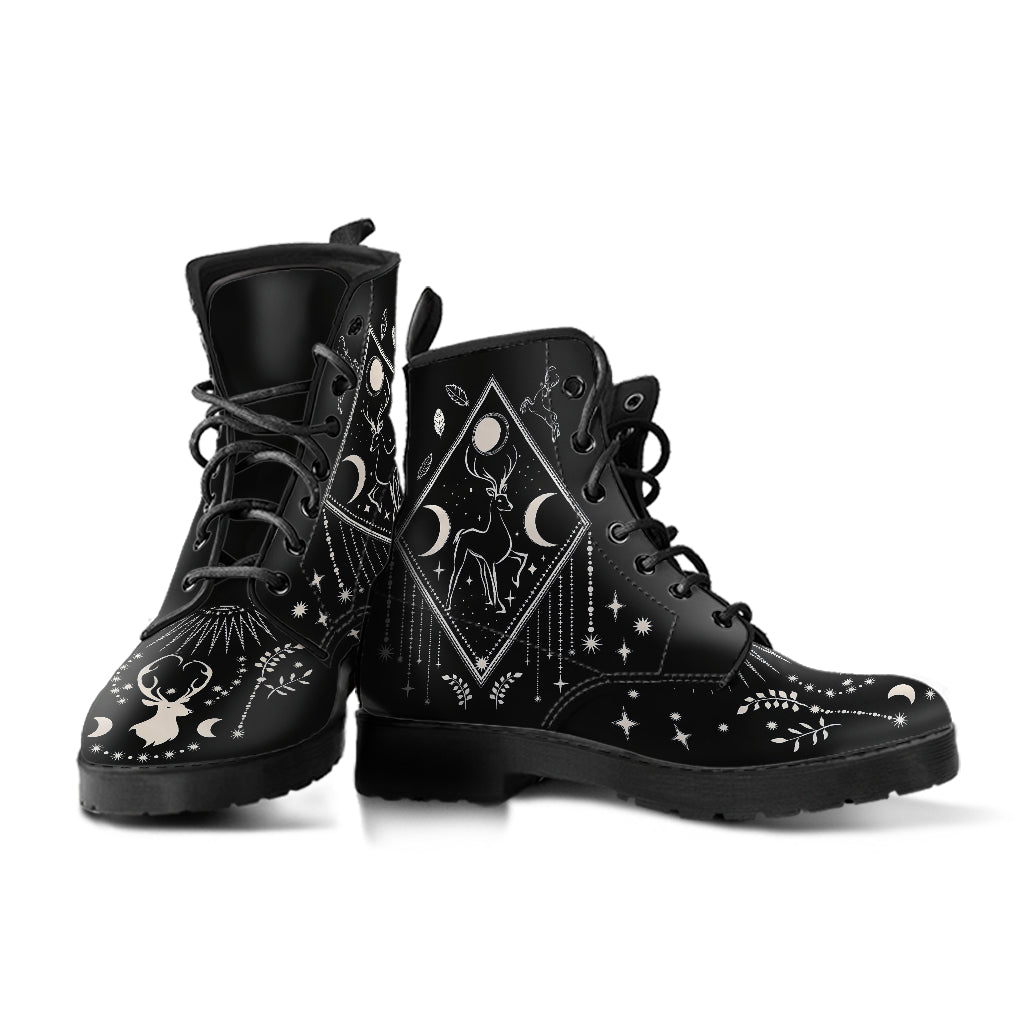 Combat Boots - Deer Celestial #105 | Custom Shoes Women’s