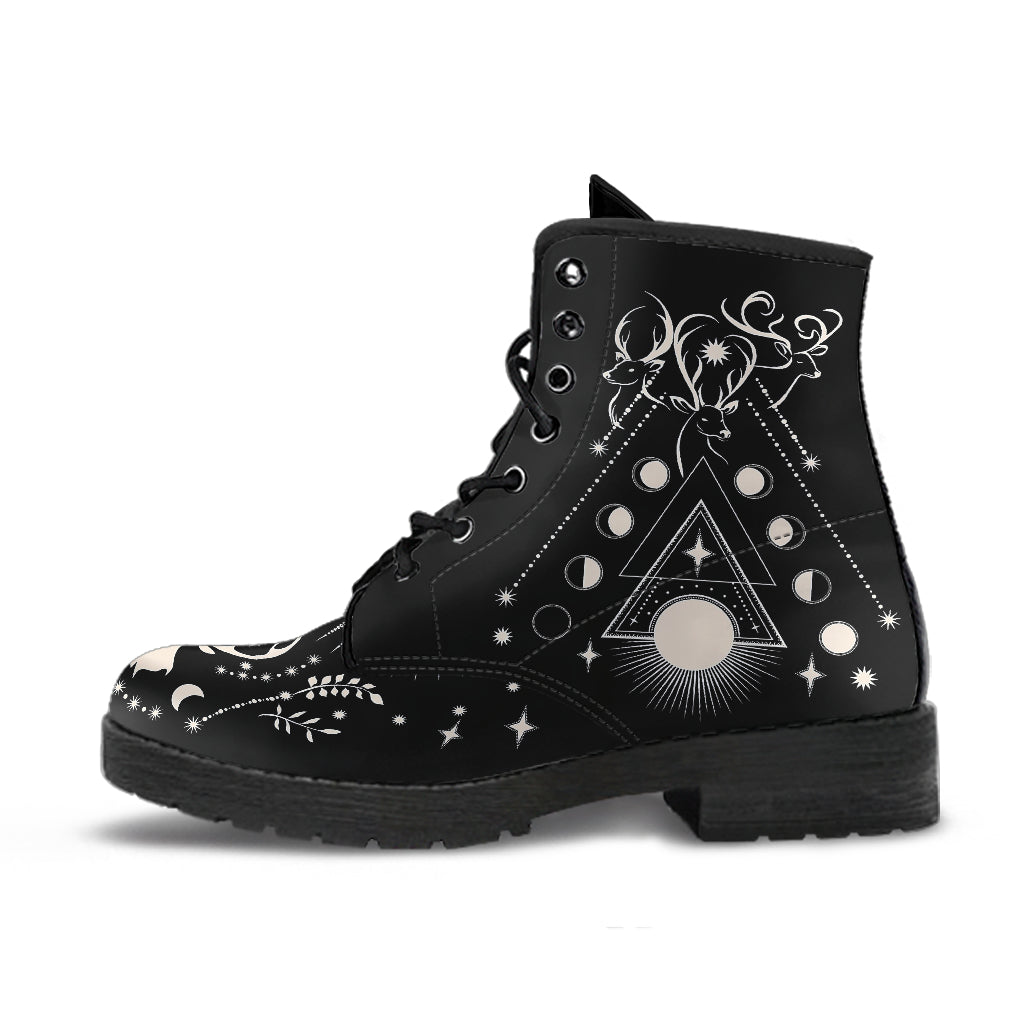 Combat Boots - Deer Celestial #105 | Custom Shoes Women’s