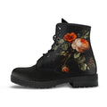 Combat Boots - Distressed Vintage Flower Art | Boho Shoes