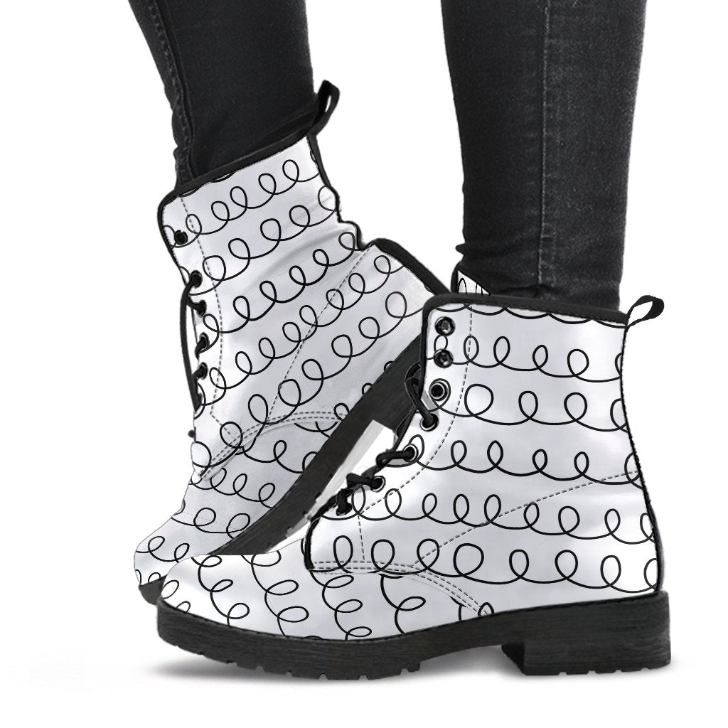 Combat Boots-Doodle Series 109 Vegan Leather | ACES INFINITY