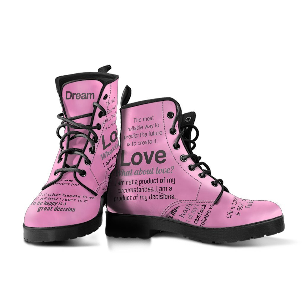 Combat Boots - Dream Love Believe | Boho Shoes Handmade Lace