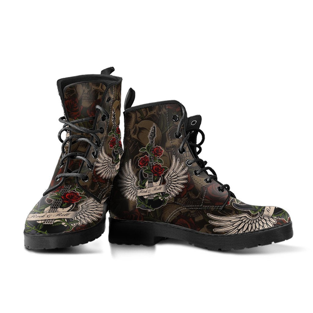 Combat Boots - Electric Guitar #11 Skulls & Roses