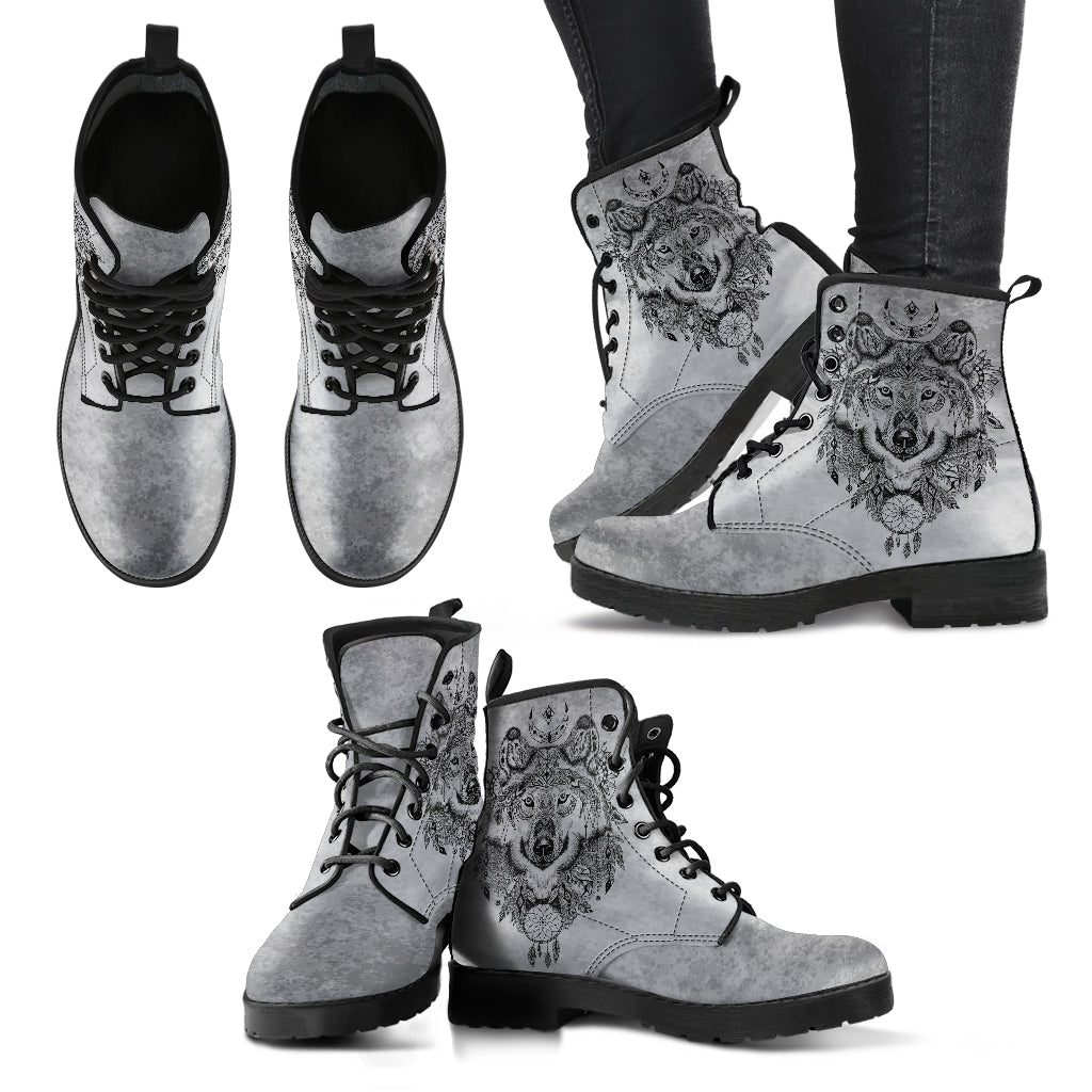 Combat Boots for Women - Boho Wolf 2 Handcrafted Boots |