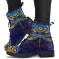 Combat Boots for Women - Mandala Dragonfly Colorful