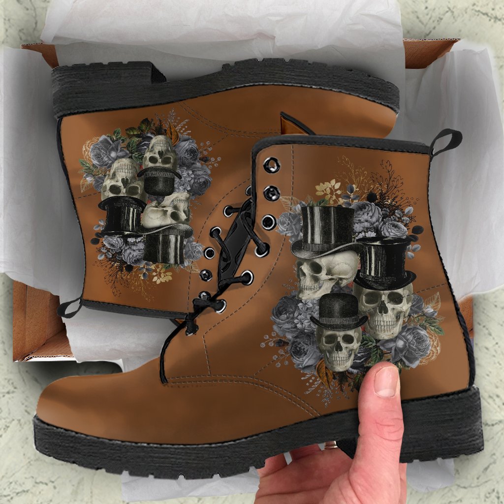 Combat Boots - Goth Shoes #12 Classic Brown | Brown Lace Up