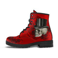 Combat Boots - Goth Shoes #15 | Custom Shoes Red Boots Goth