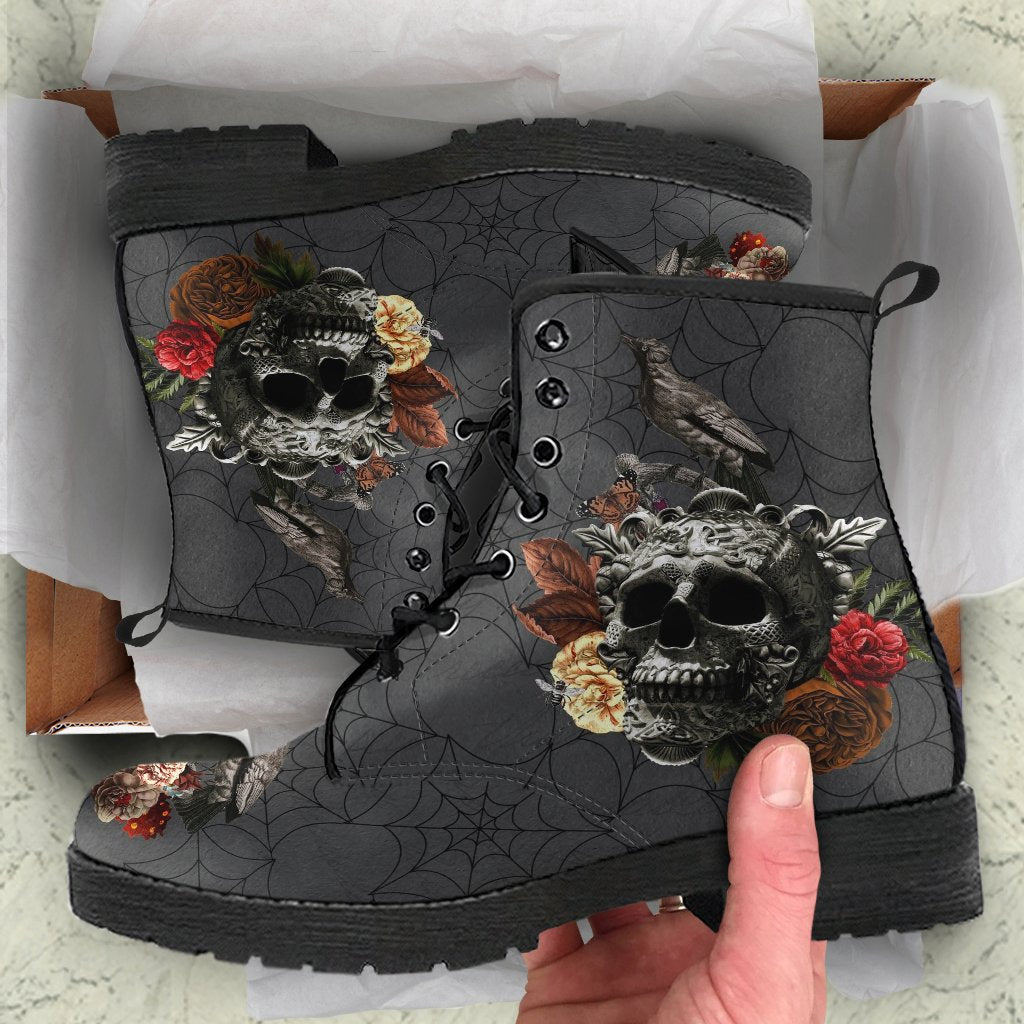 Combat Boots - Goth Shoes #31 Spiderweb Boots | Goth Boots