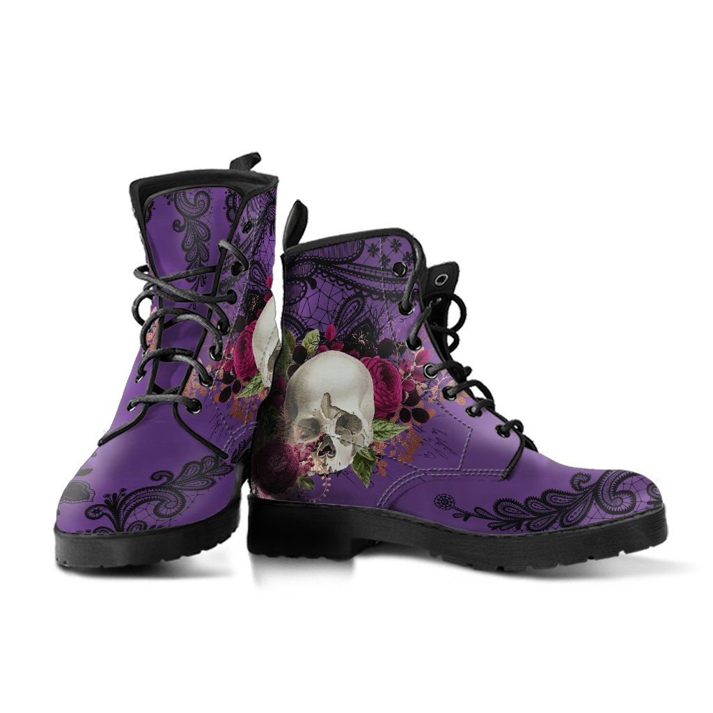Combat Boots-Gothic Lace Print 103 Goth | ACES INFINITY