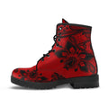 Combat Boots-Gothic Lace Print 103 Red | ACES INFINITY
