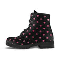 Combat Boots – Gothic Shoes #102 Pink Pastel Goth Skulls