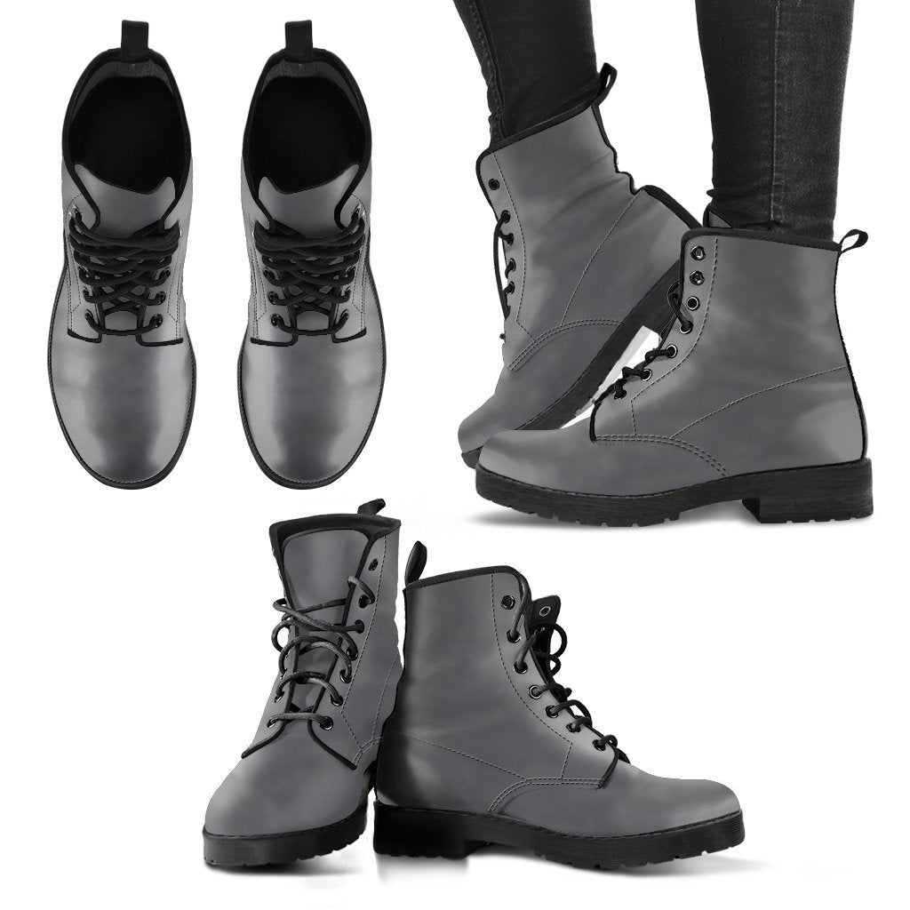 Combat Boots - Gradient Grey | Boho Shoes Goth Boots Gothic 