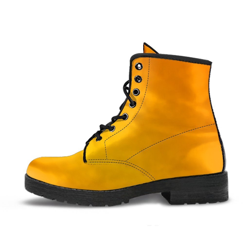 Combat Boots - Gradient Yellow | Boho Shoes Handmade Lace Up