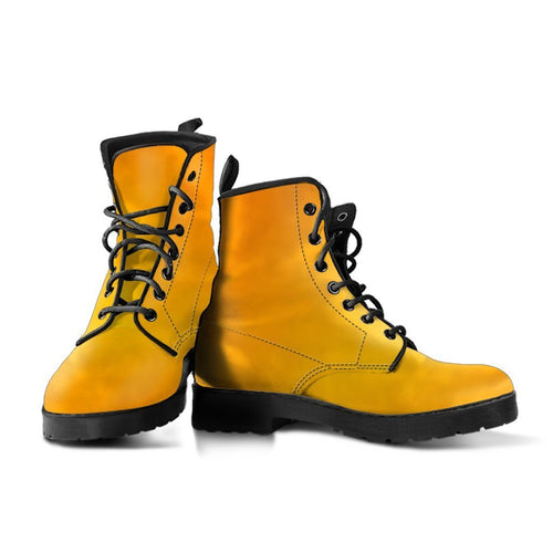 Combat Boots - Gradient Yellow | Boho Shoes Handmade Lace Up