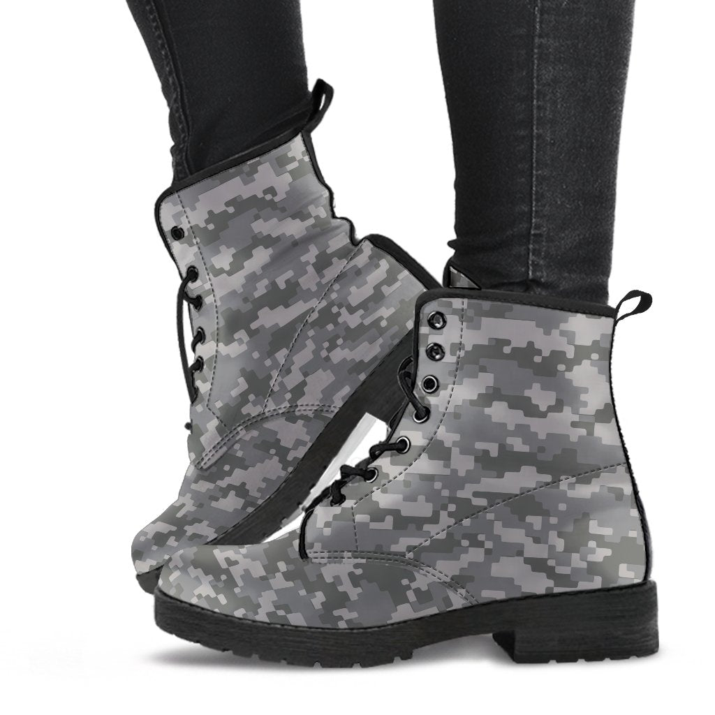 Combat Boots - Gray Camouflage Boots | Boho Shoes Handmade 
