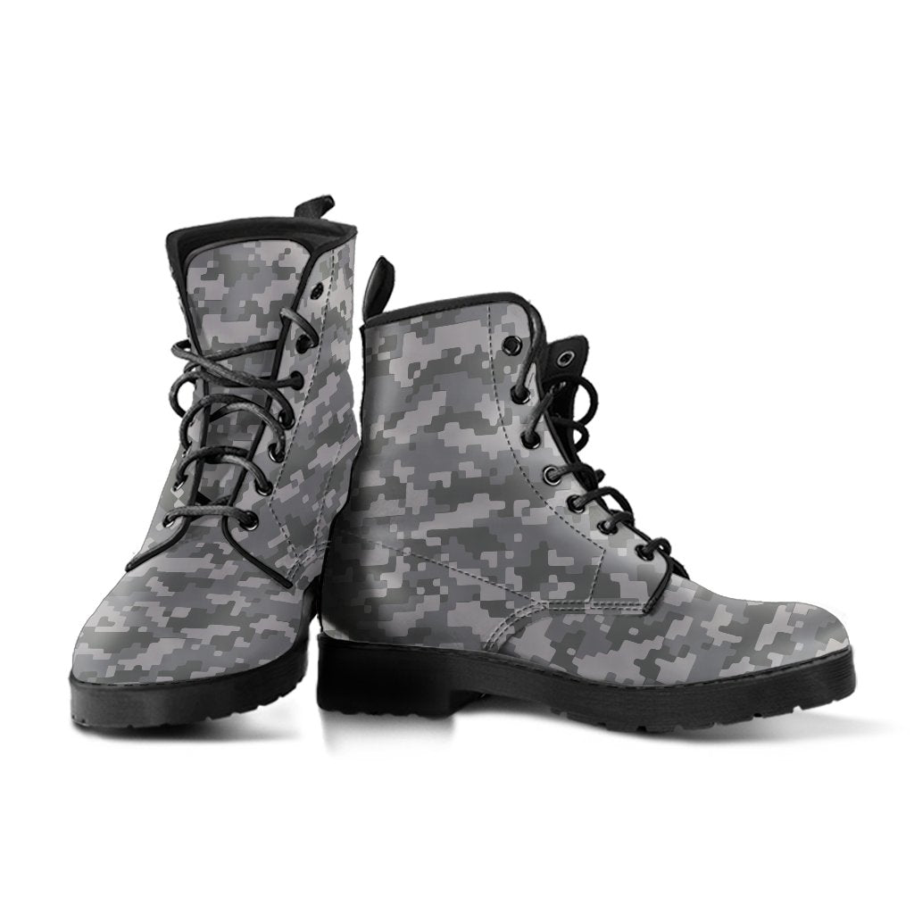 Combat Boots - Gray Camouflage Boots | Boho Shoes Handmade 