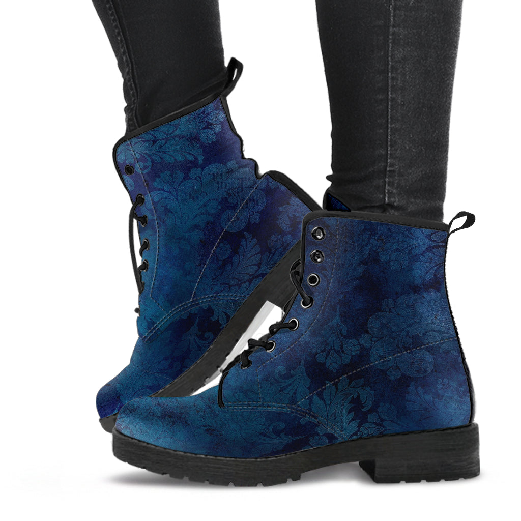 Combat Boots - Grunge Blue #102 | Unisex Adult Shoes Vegan