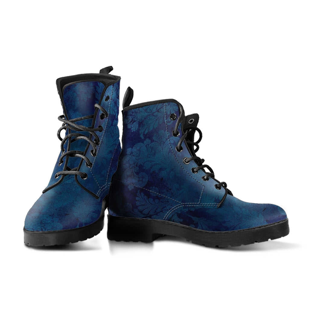 Combat Boots - Grunge Blue #102 | Unisex Adult Shoes Vegan