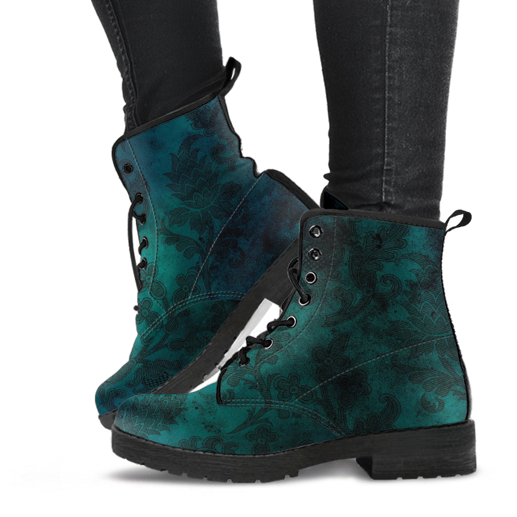Combat Boots - Grunge Green #101 | Unisex Adult Shoes Vegan