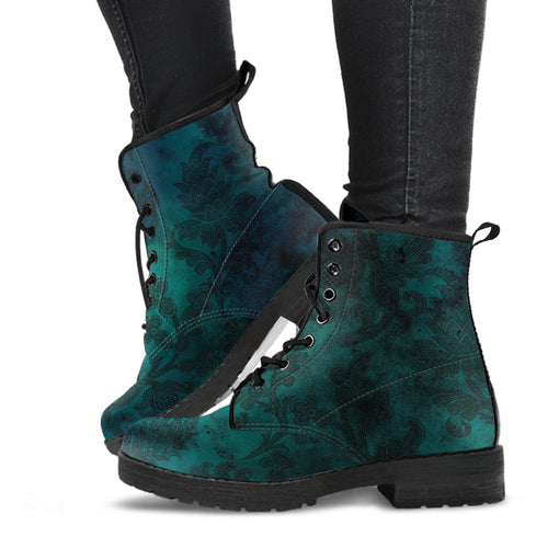 Combat Boots - Grunge Green #101 | Unisex Adult Shoes Vegan
