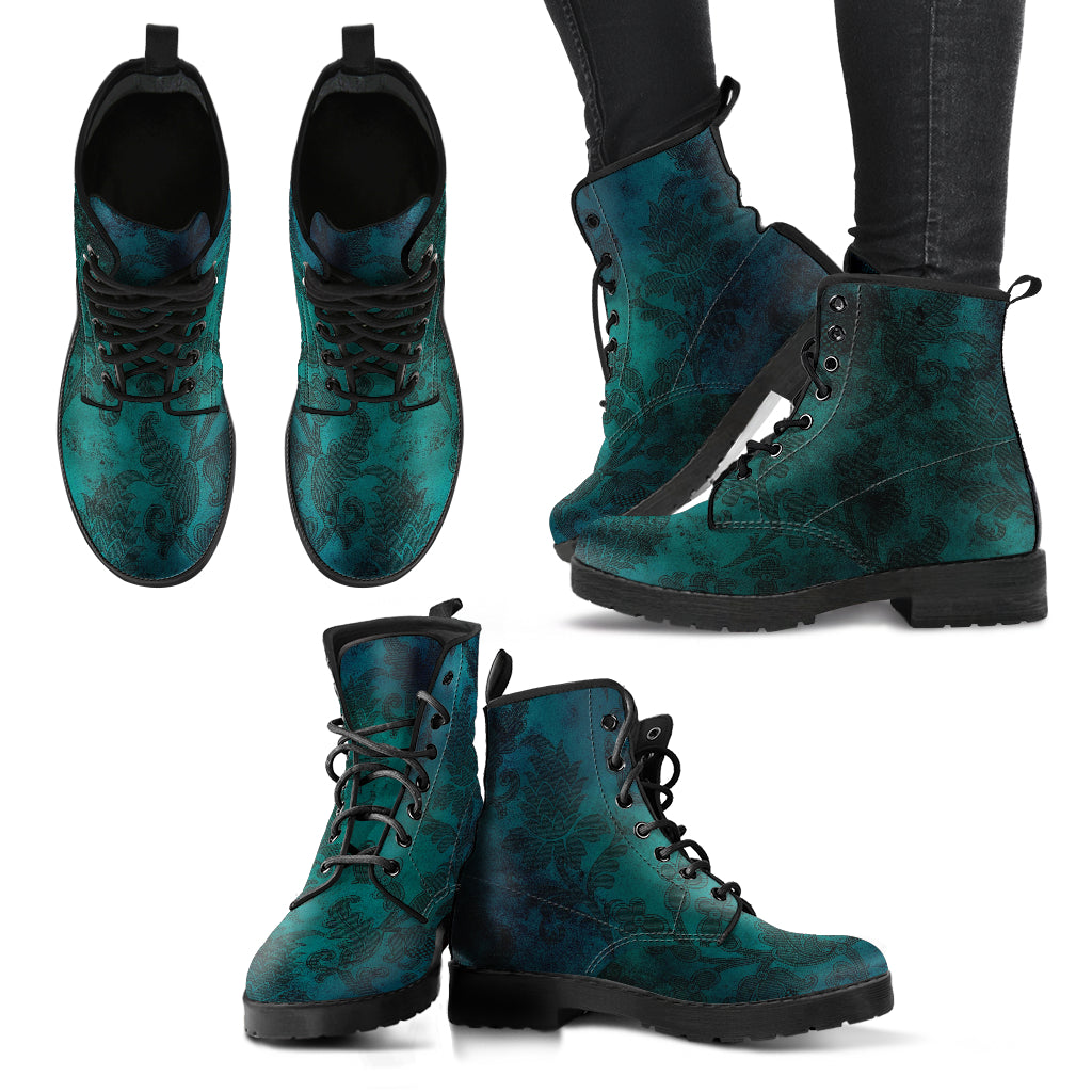 Combat Boots - Grunge Green #101 | Unisex Adult Shoes Vegan