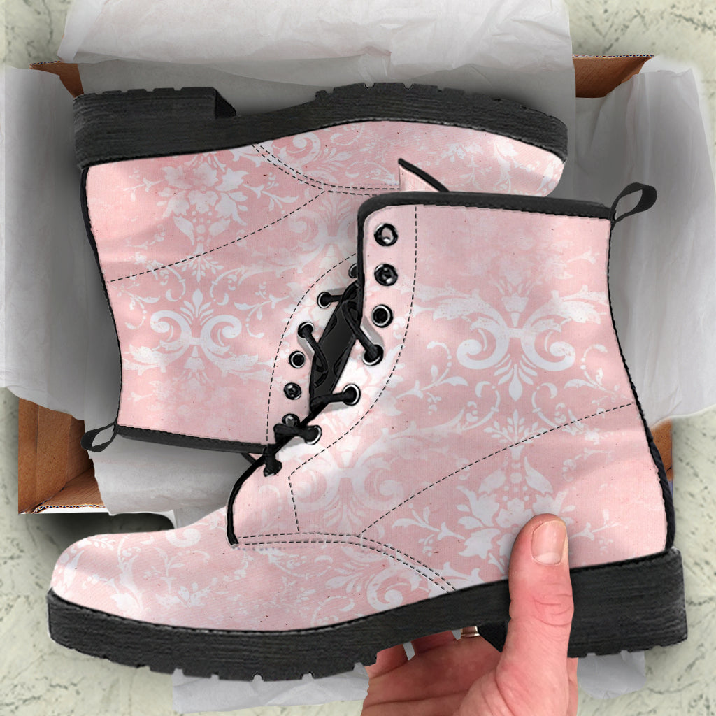 Combat Boots - Grunge Pink #102 | Unisex Adult Shoes Vegan