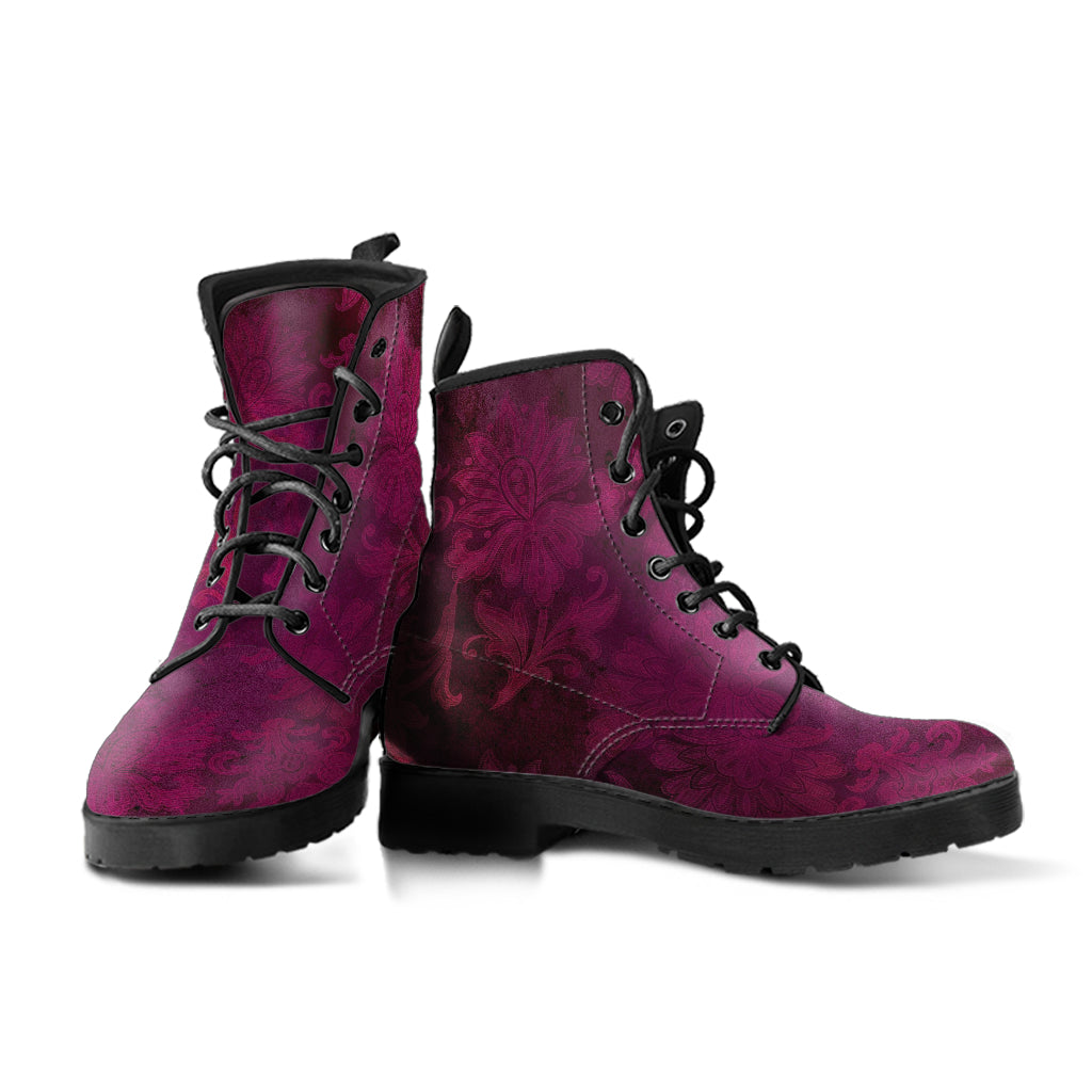 Combat Boots - Grunge Red #101 | Unisex Adult Shoes Vegan
