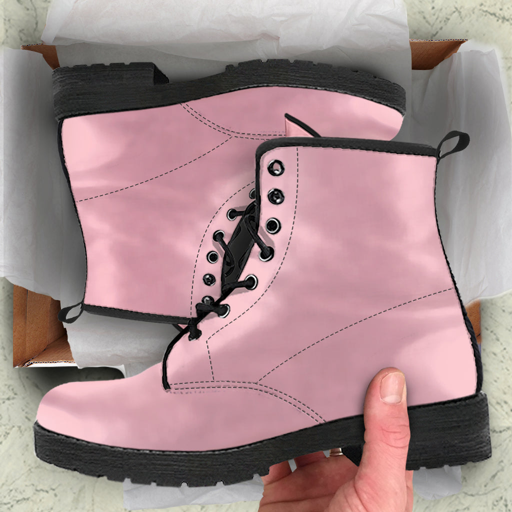 Combat Boots - Light Pink | Boho Custom Shoes Handmade Lace