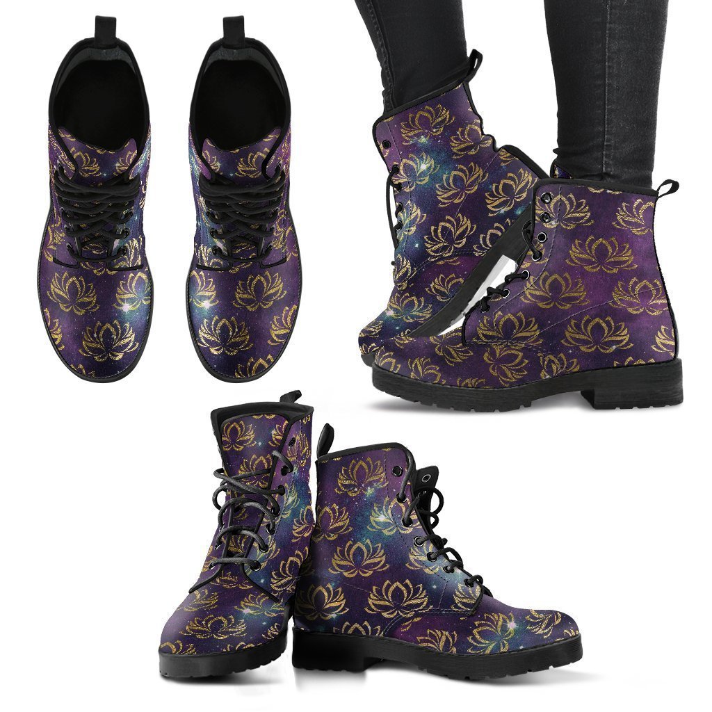 Combat Boots - Lotus | Purple Boots for Women Custom Shoes 