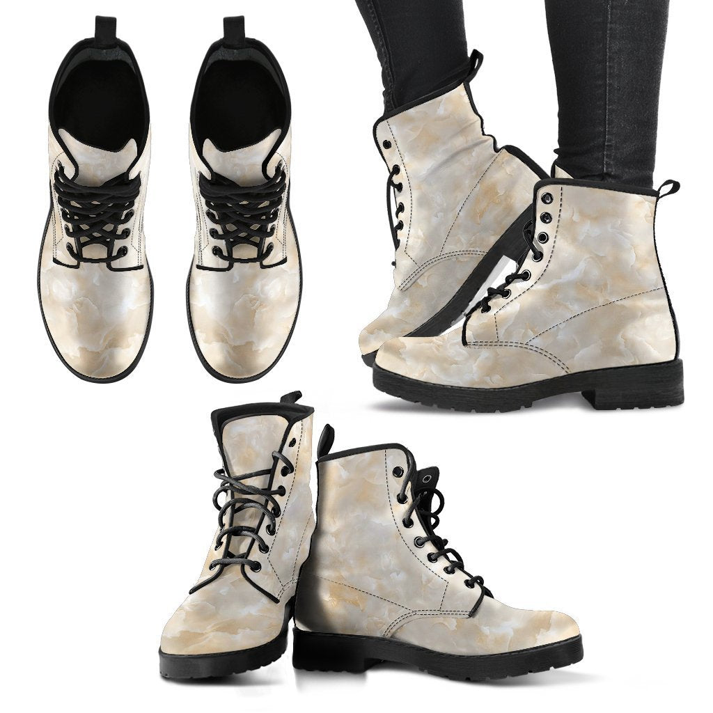 Combat Boots - Magnificent Marble | Boho Shoes Handmade Lace