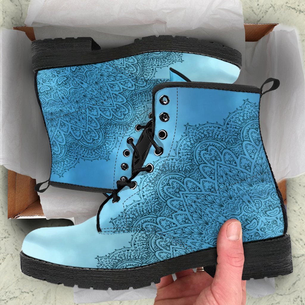Combat Boots - Mandala Moods | Boho Shoes Handmade Lace Up 