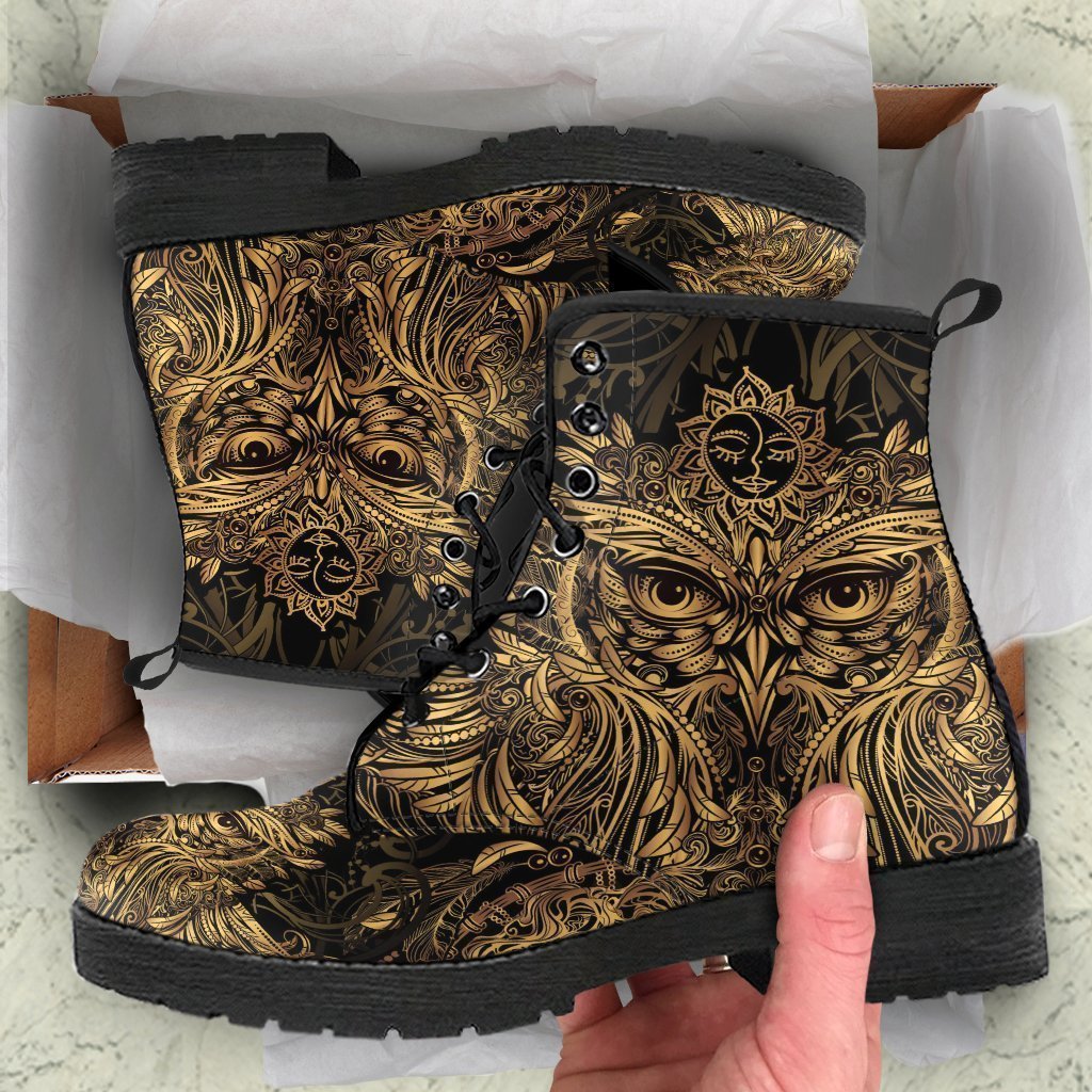 Combat Boots - Masquerade Mask | Vegan Leather Lace Up