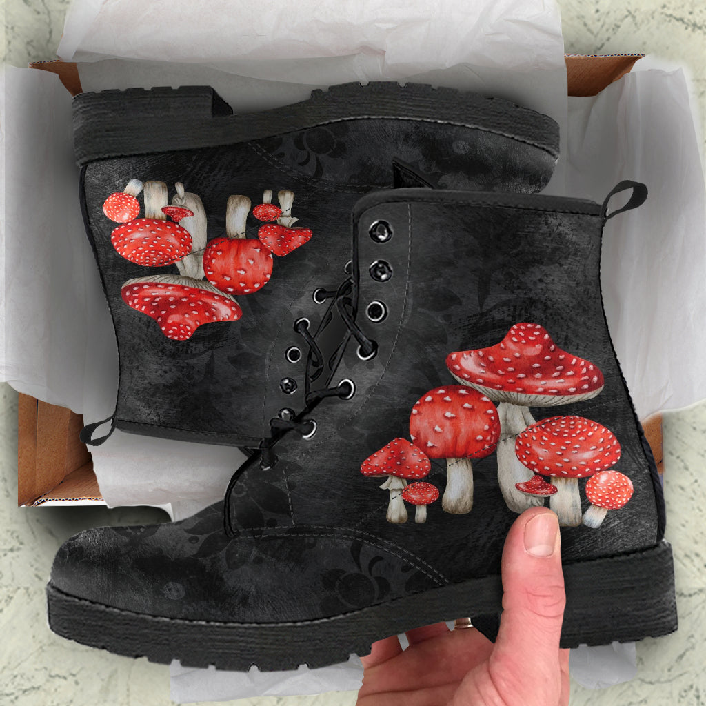 Combat Boots - Mushroom Boots #103 | Mushroom Gift Birthday