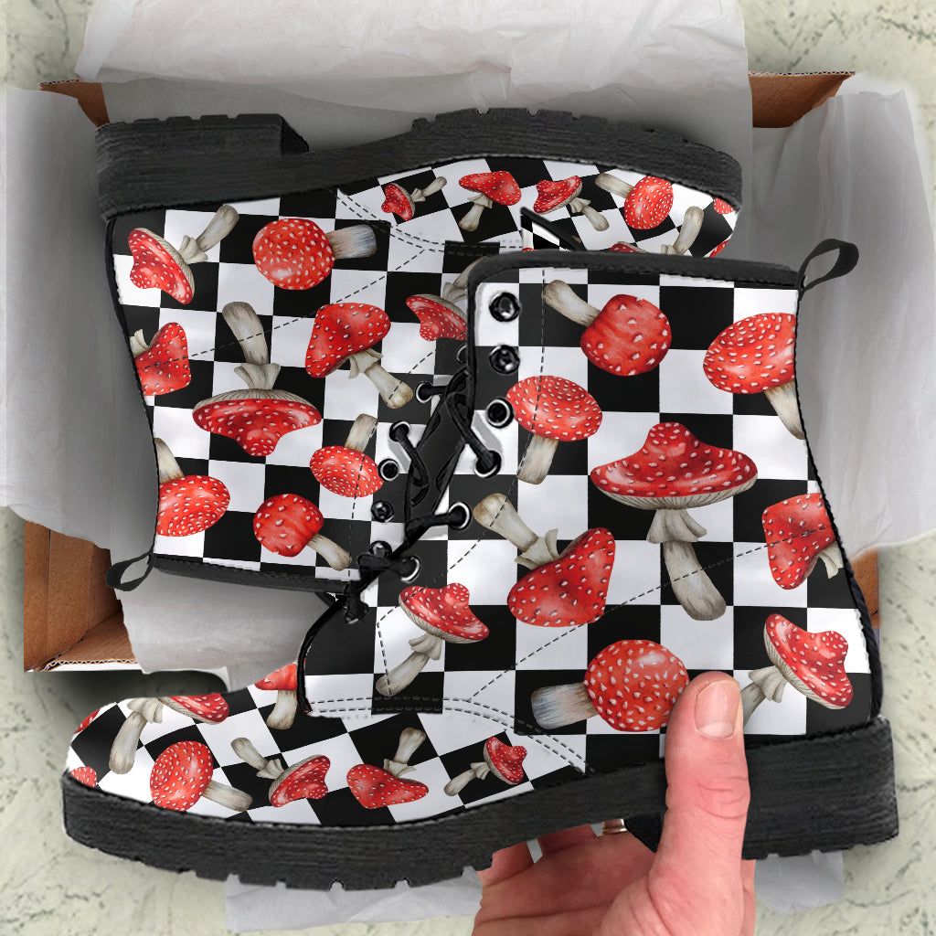 Combat Boots - Mushroom Boots #105 | Mushroom Gift Birthday