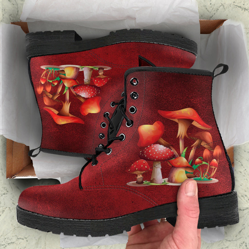 Combat Boots - Mushroom Boots #110 | Mushroom Gift Birthday